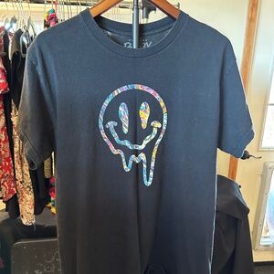 Popular Poison “Trippy” Graphic Tee | Psychedelic Back Print | Size L